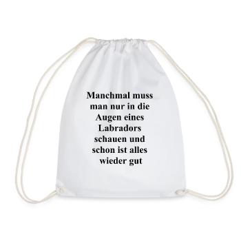 Labrador View Gift - Drawstring Bag - white - Front