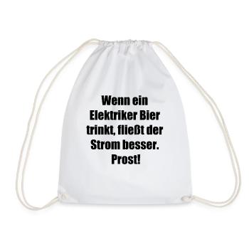 Elektriker + Bier = Perfekte Kombination - Turnbeutel - Weiß - Vorne