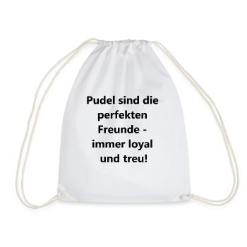 Poodle Friendship - Drawstring Bag - white - Front
