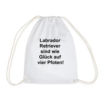 Lucky charm gift for Labrador fans - Drawstring Bag - white - Front