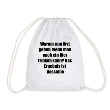 De la bière au lieu de pilules - Sac de sport léger - blanc - Devant