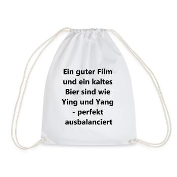 Movie Night Gift - Drawstring Bag - white - Front