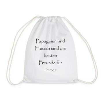 Parrot Heart - Drawstring Bag - white - Front