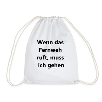 Reisegutschein Geschenk - Turnbeutel - Weiß - Vorne