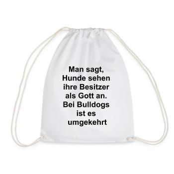 Mon humain, mon dieu - Édition Bulldog - Sac de sport léger - blanc - Devant
