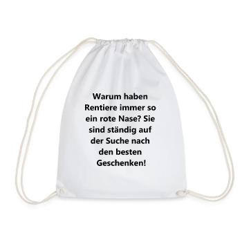Rentier-Geschenkidee - Turnbeutel - Weiß - Vorne