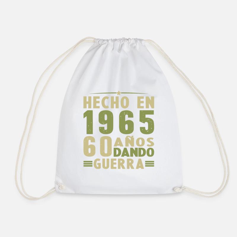 Made in 1965 60 Year Old Birthday Gift - Drawstring Bag - white