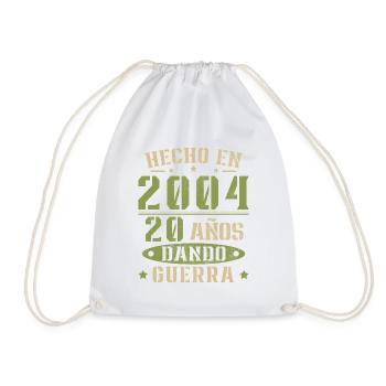 Made in 2004 20 Years Vintage Retro Birthday - Drawstring Bag - white - Front