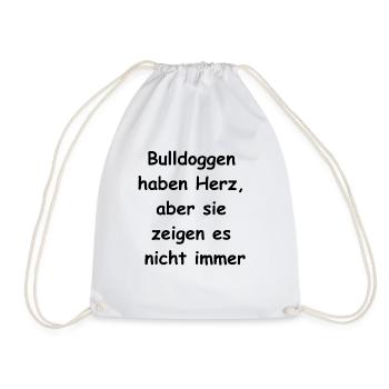 Herzige Bulldogge Geschenk - Turnbeutel - Weiß - Vorne