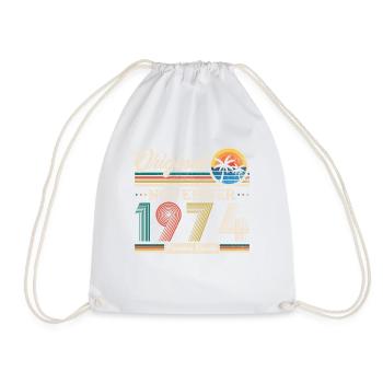 November 1974 Vintage Retro Geburtstagsgeschenk - Turnbeutel - Weiß - Vorne