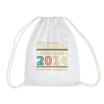 2014 Vintage Retro Geburtstagsgeschenk - Turnbeutel - Weiß - Vorne