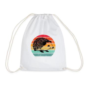 Vintage Retro Igel - Turnbeutel - Weiß - Vorne