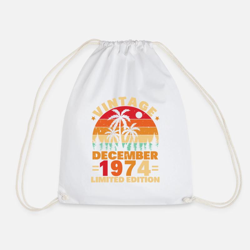 Dezember 1974 Vintage Retro Geburtstagsgeschenk - Turnbeutel - Weiß