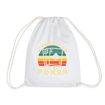 J'peux pas J'ai poker Humour Cadeau - Sac de sport léger - blanc - Devant