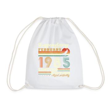 Février 1985 Vintage Anniversaire 1985 Cadeau - Sac de sport léger - blanc - Devant