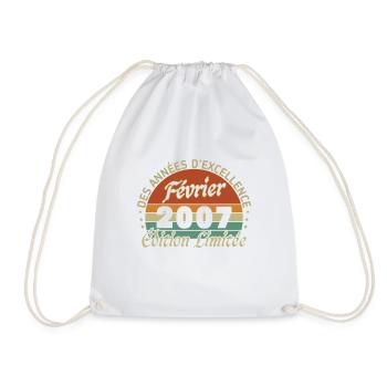 Février 2007 Vintage Anniversaire 2007 Cadeau - Sac de sport léger - blanc - Devant