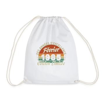 Février 1985 Vintage Anniversaire 1985 Cadeau - Sac de sport léger - blanc - Devant