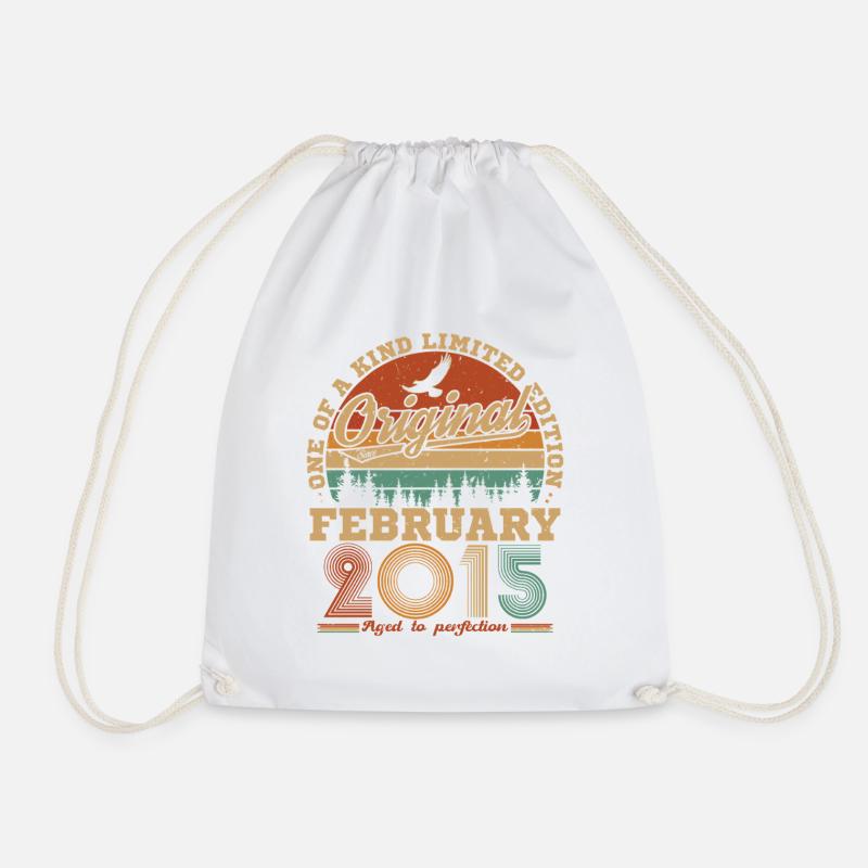 Februar 2015 Vintage Geburtstag 2015 Geschenk - Turnbeutel - Weiß