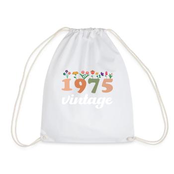 50 Années Vintage 1975 Anniversaire Femmes Fleurs - Sac de sport léger - blanc - Devant