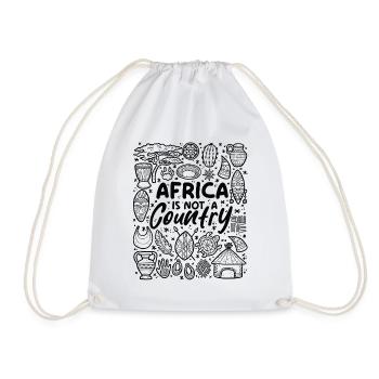 Africa Is Not a Country – Fun Fact - Drawstring Bag - white - Front