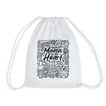 From Maasai to My Heart – African Roots - Drawstring Bag - white - Front