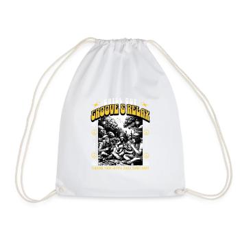 Chill Hippie Vibes – Nature and Weed Style - Drawstring Bag - white - Front