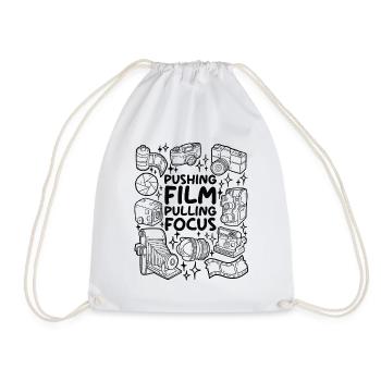 Pushing Film – Pulling Focus - Drawstring Bag - white - Front