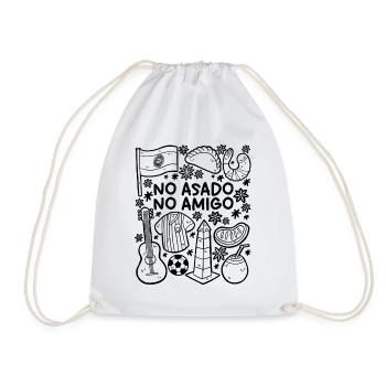 No Asado – No Amigo – Argentina - Drawstring Bag - white - Front