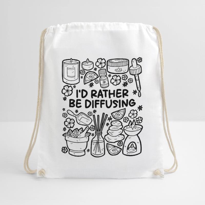 I'd Rather Be Diffusing – Aromatherapy Drawstring Bag