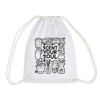 Scent Your Soul – Aromatherapy & Relaxation - Drawstring Bag - white - Front