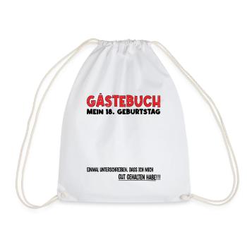 18 Geburtstag Gästebuch - Turnbeutel - Weiß - Vorne