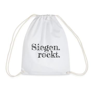 Siegen rockt - Textdesign mit Stadtnamen - Turnbeutel - Weiß - Vorne