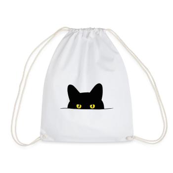 Halloween, Schwarze Katze - Turnbeutel - Weiß - Vorne