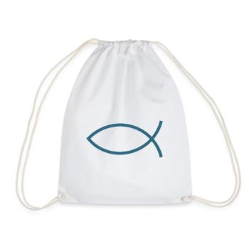 Jésus poisson Ichthys poisson poisson poisson - Sac de sport léger - blanc - Devant