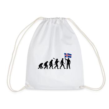 Island - Evolution - Flagge - Nation - Turnbeutel - Weiß - Vorne