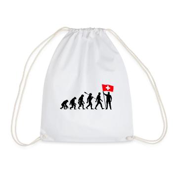 Schweiz - Evolution - Flagge - Nation - Turnbeutel - Weiß - Vorne