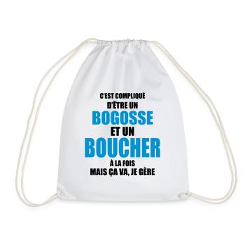 c'est compliqué d'être un bogosse et un boucher - Sac de sport léger - blanc - Devant