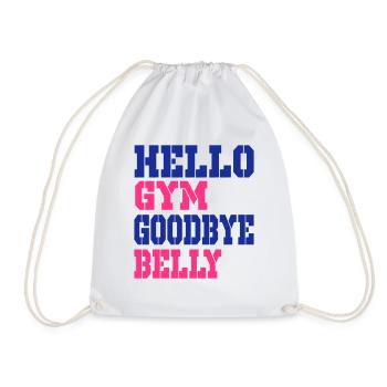 Hallo Gym auf Wiedersehen Bauch - Turnbeutel - Weiß - Vorne