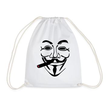 anonymen Maske Maske cigare1 - Turnbeutel - Weiß - Vorne