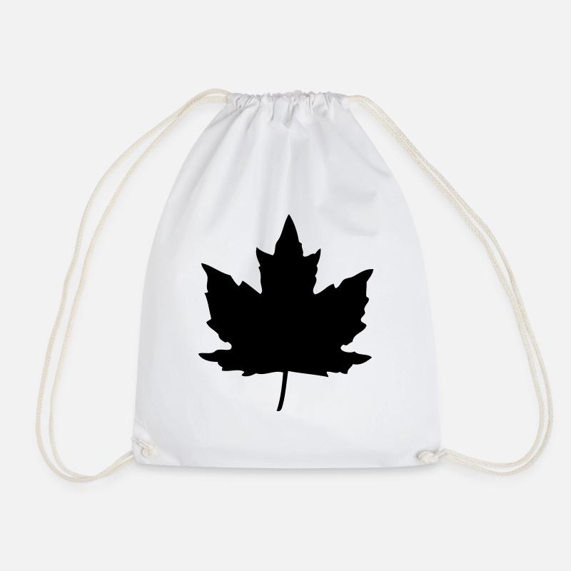 Maple Leaf - Drawstring Bag - white