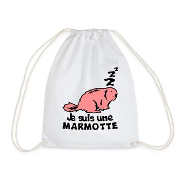 I'm an animal marmot term - Drawstring Bag - white - Front