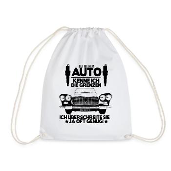 Auto Liebhaber Geschenk Oldtimer Autofahrer Shirt - Turnbeutel - Weiß - Vorne