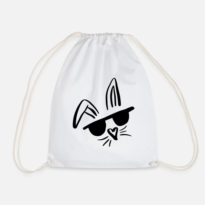 Cooler Hase mit Sonnenbrille - Turnbeutel - Weiß