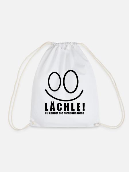 Lächle! [black] - Turnbeutel - Weiß