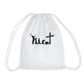 Lustig Jesus Evolution Religion Christen Geschenk - Turnbeutel - Weiß - Vorne