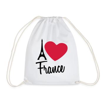 I Love France Eiffel Tower Paris - Turnbeutel - Weiß - Vorne