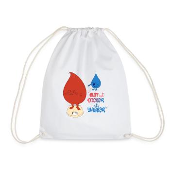 blood is thicker than water - Drawstring Bag - white - Front