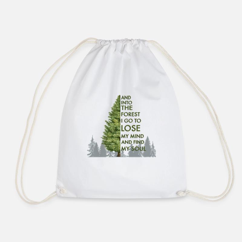 Forest - Drawstring Bag - white