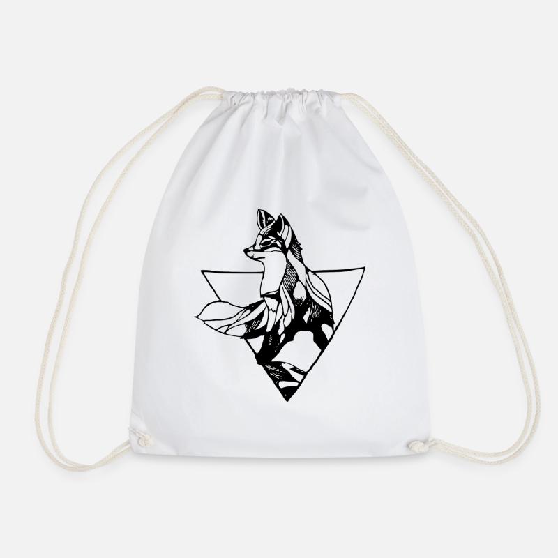 Fox - Drawstring Bag - white