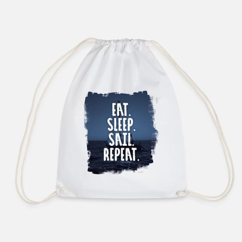 EAT. SLEEP. SAIL. REPEAT - Turnbeutel - Weiß
